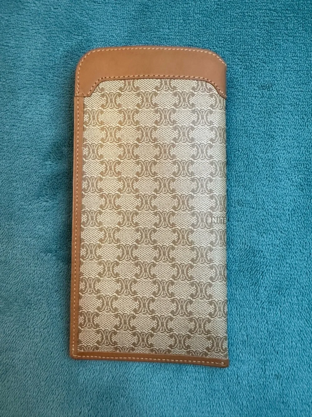 Vintage Celine Glasses Case Macadam Monogram Brown Slim Sunglasses Holder - Picture 3 of 10